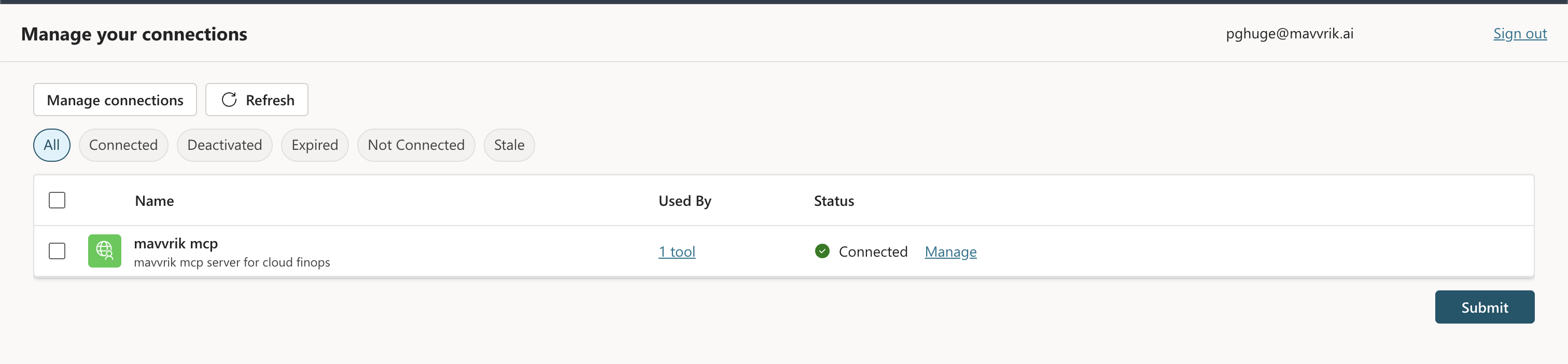 Add and verify the user connection