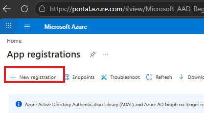 Search for App registrations in the Azure portal