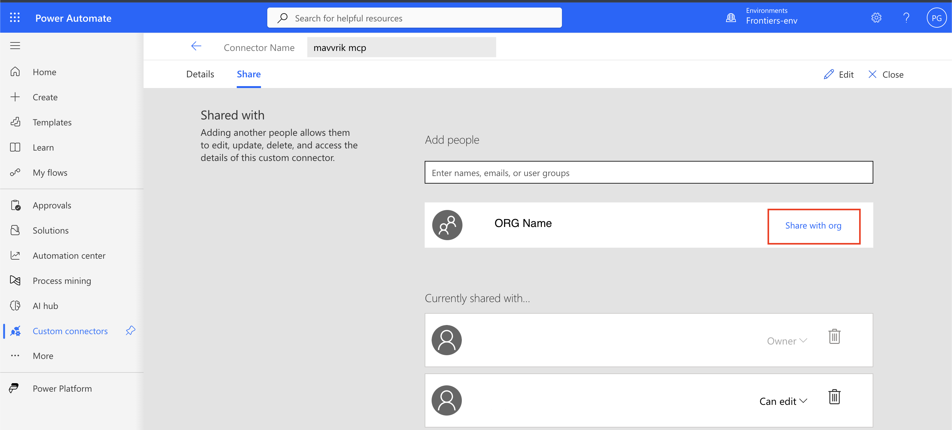 Grant users access to the connector