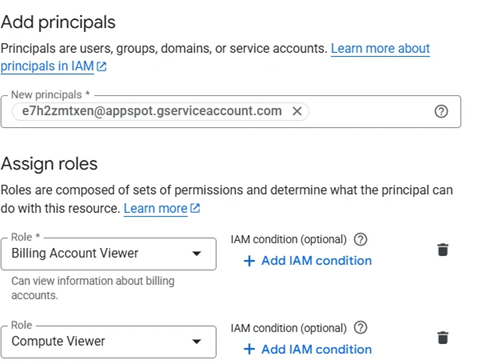 Assign organization-level roles to the Mavvrik service account