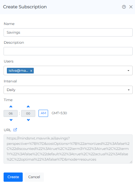 Create the subscription