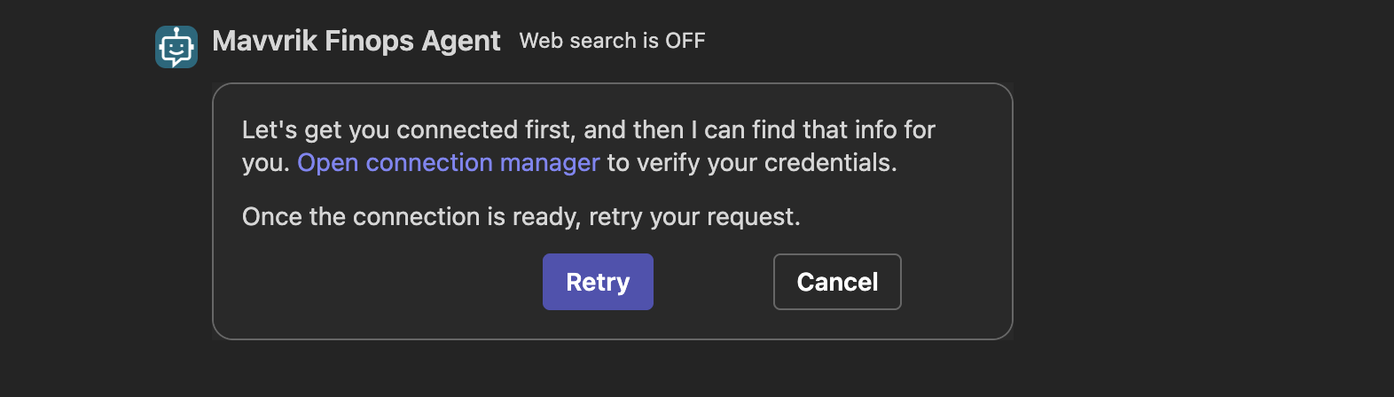 Open the connection manager